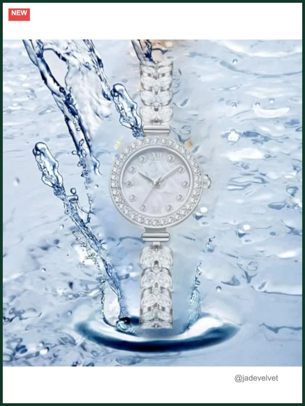Women's Quartz Bracelet Watch with Petal Adjustable Band Alloy Steel